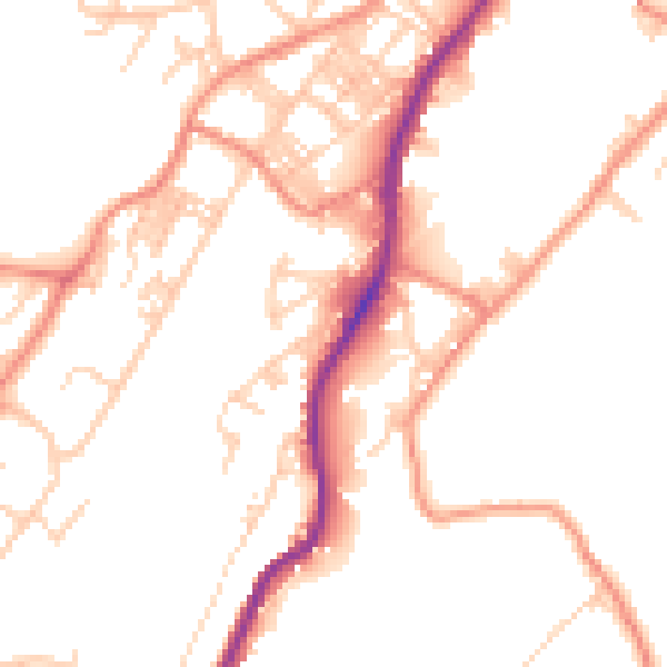 Daytime road noise heatmap for BD21 5EJ