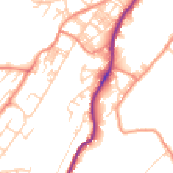 Daytime road noise heatmap for BD21 5FF