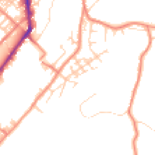 Daytime road noise heatmap for BD21 5FL