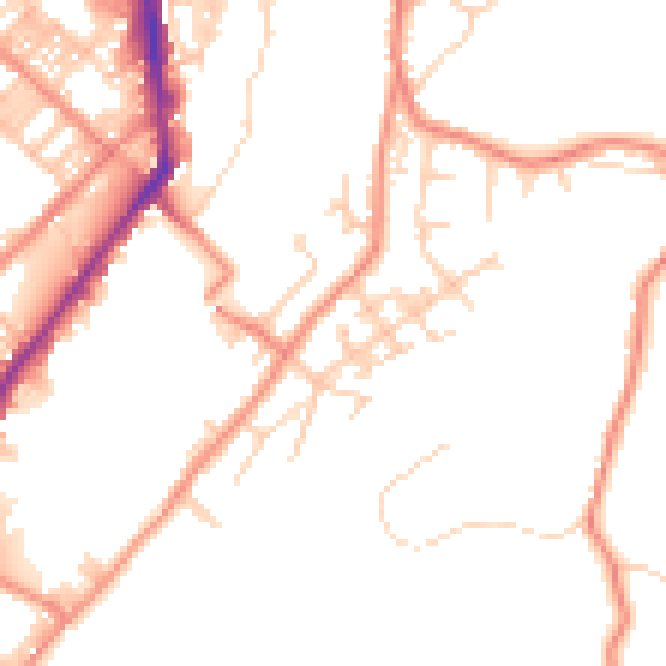 Daytime road noise heatmap for BD21 5FP