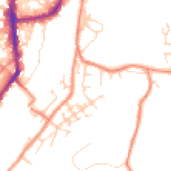 Daytime road noise heatmap for BD21 5PH