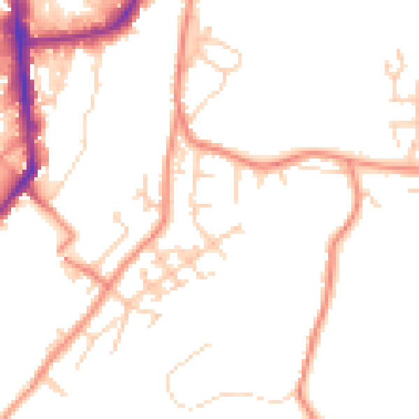 Daytime road noise heatmap for BD21 5PJ