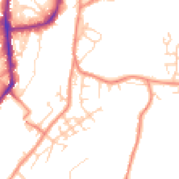 Daytime road noise heatmap for BD21 5PL