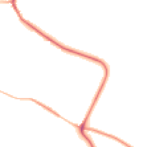 Night-time road noise heatmap for BD21 5PP