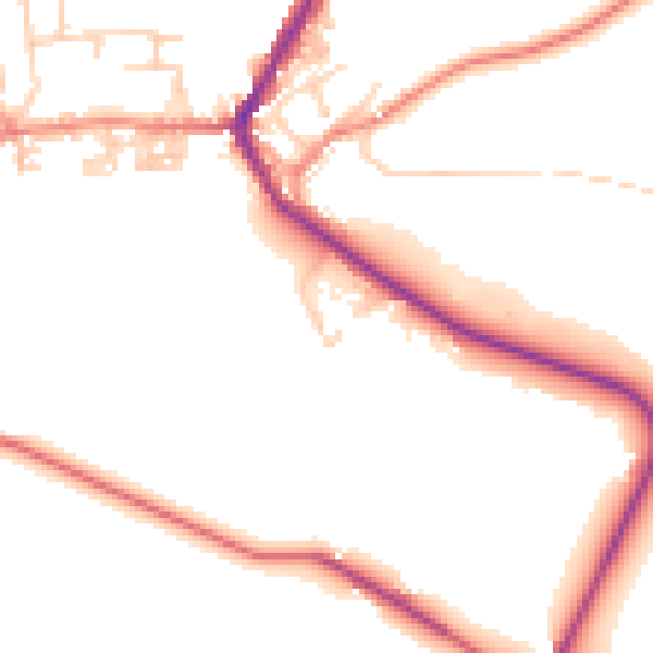 Daytime road noise heatmap for BD21 5PS