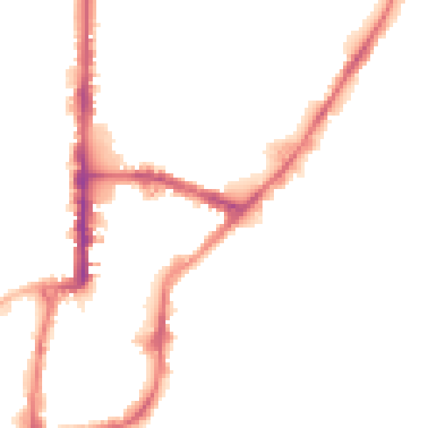 Night-time road noise heatmap for BD21 5PW