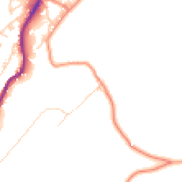 Daytime road noise heatmap for BD21 5QH