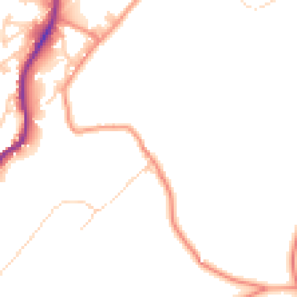 Daytime road noise heatmap for BD21 5QQ