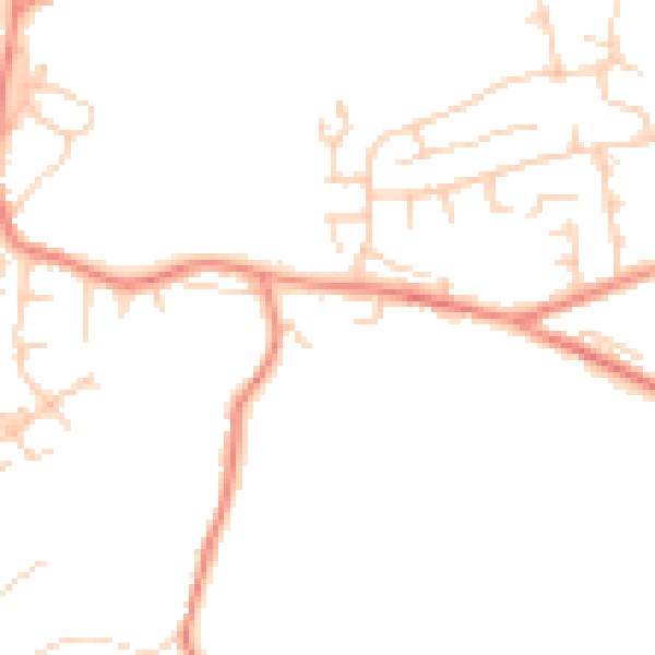 Daytime road noise heatmap for BD21 5QW