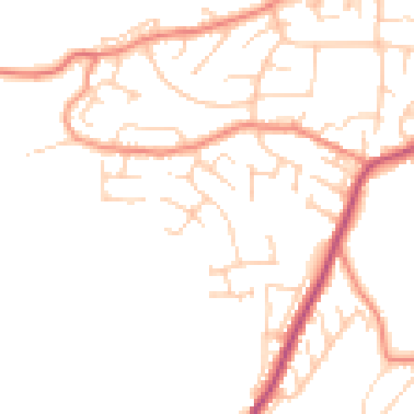 Daytime road noise heatmap for BD22 6NE