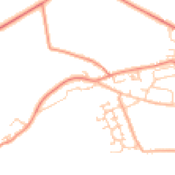 Daytime road noise heatmap for BD22 6PX