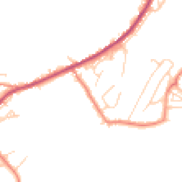 Daytime road noise heatmap for BD22 7NG