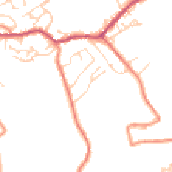 Daytime road noise heatmap for BD22 7QF