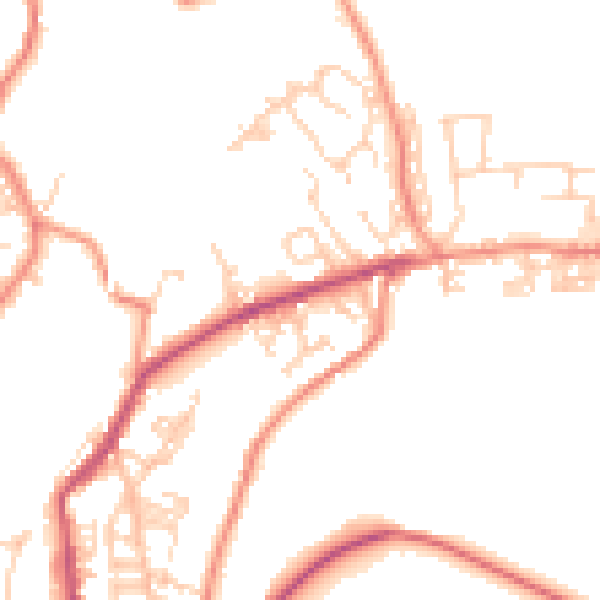 Daytime road noise heatmap for BD22 8RA
