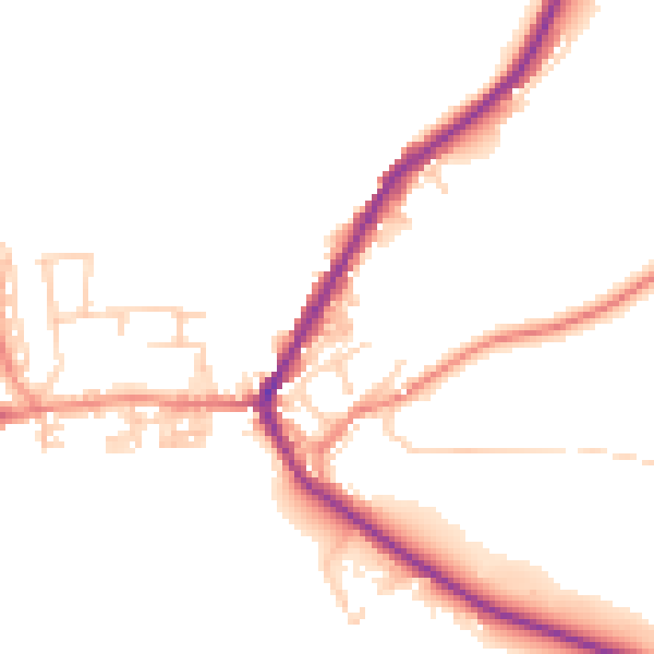 Daytime road noise heatmap for BD22 9BS
