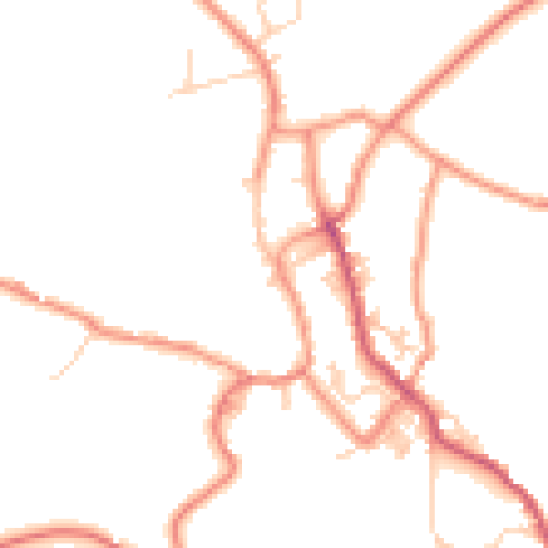Daytime road noise heatmap for BD22 9JS
