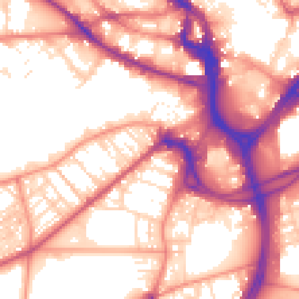 Daytime road noise heatmap for BD7 1AF