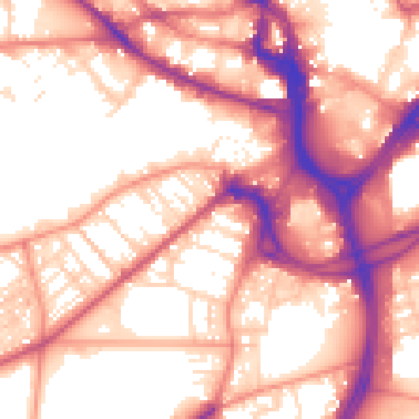 Daytime road noise heatmap for BD7 1AG