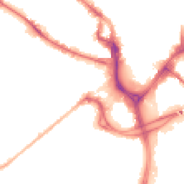 Night-time road noise heatmap for BD7 1AQ