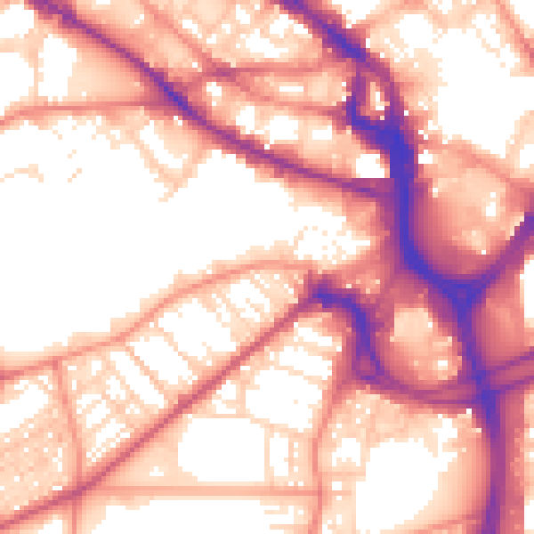 Daytime road noise heatmap for BD7 1AT
