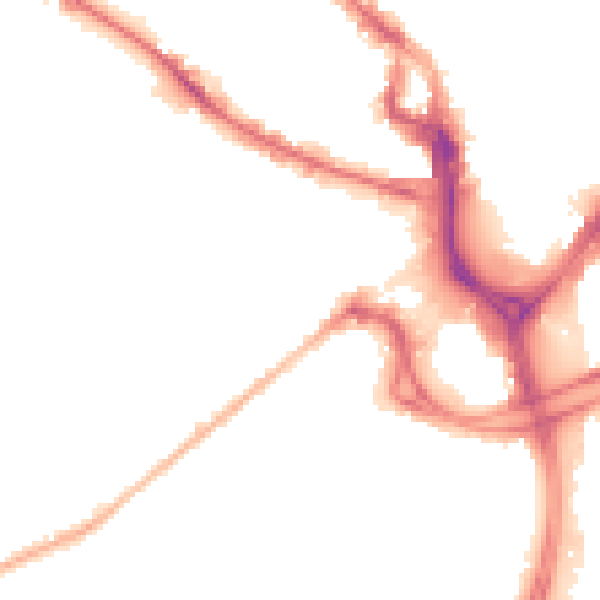 Night-time road noise heatmap for BD7 1AU