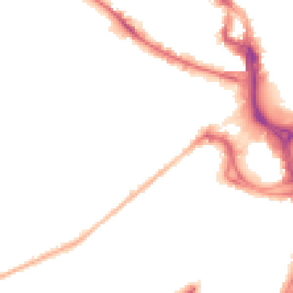 Night-time road noise heatmap for BD7 1AZ