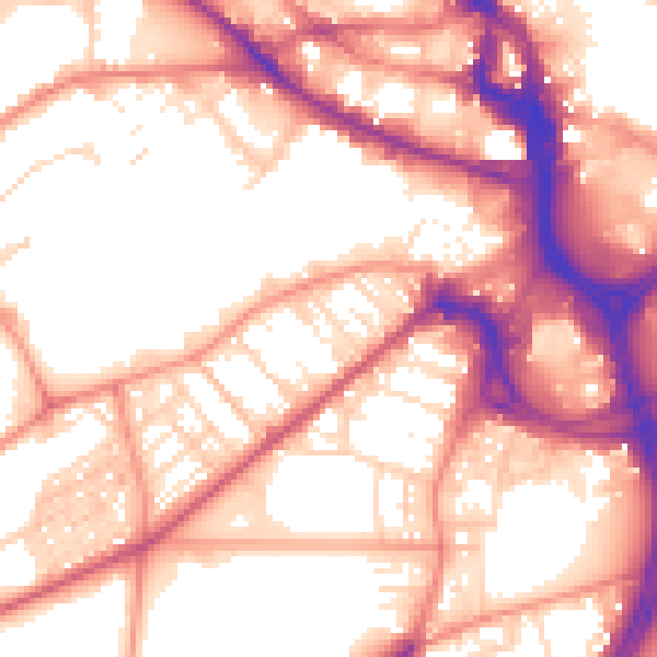 Daytime road noise heatmap for BD7 1BA