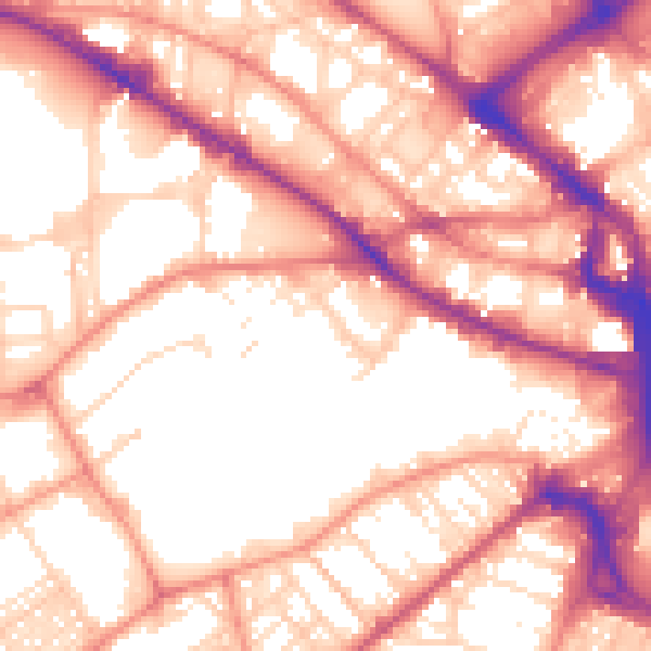 Daytime road noise heatmap for BD7 1BD