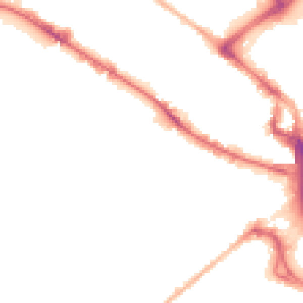 Night-time road noise heatmap for BD7 1BD