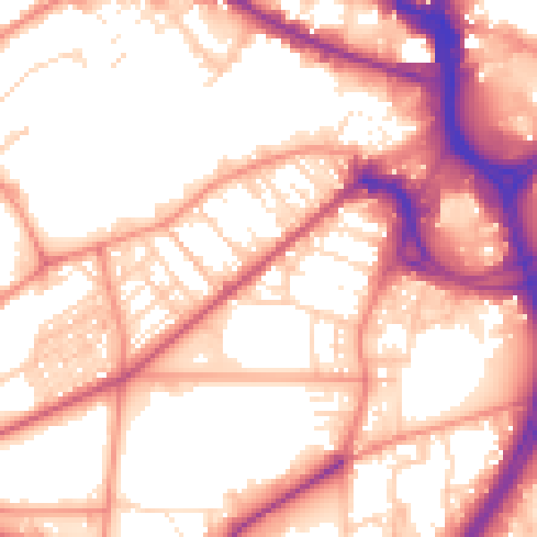 Daytime road noise heatmap for BD7 1BE