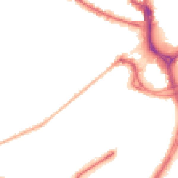 Night-time road noise heatmap for BD7 1BE