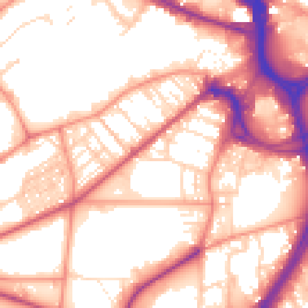 Daytime road noise heatmap for BD7 1BL