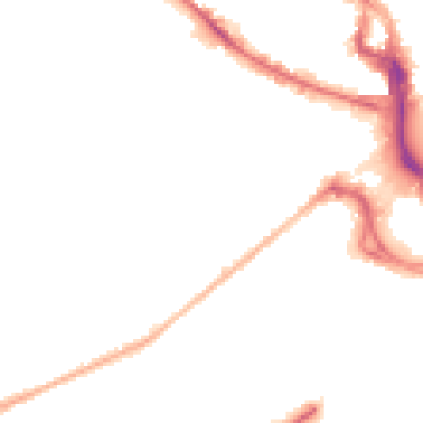 Night-time road noise heatmap for BD7 1BQ