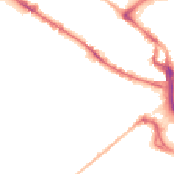 Night-time road noise heatmap for BD7 1DB