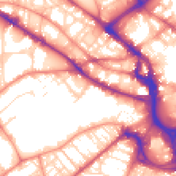 Daytime road noise heatmap for BD7 1DD