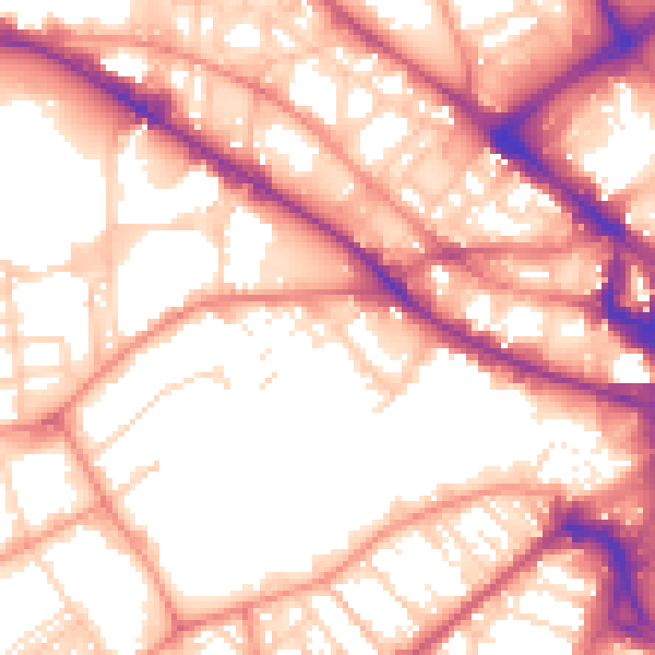 Daytime road noise heatmap for BD7 1DF