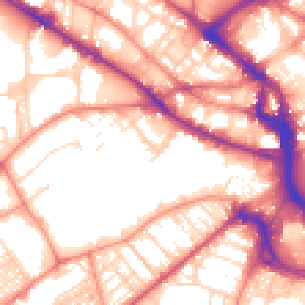 Daytime road noise heatmap for BD7 1DJ