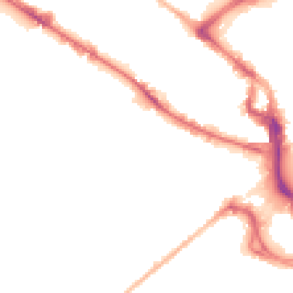 Night-time road noise heatmap for BD7 1DJ