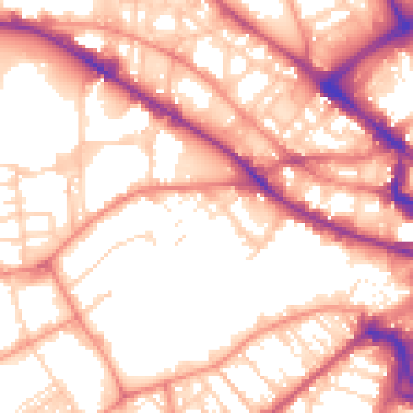 Daytime road noise heatmap for BD7 1DQ