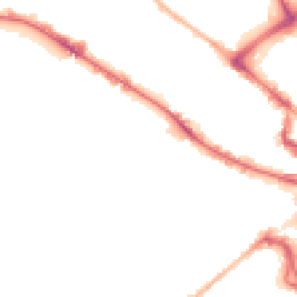 Night-time road noise heatmap for BD7 1DQ