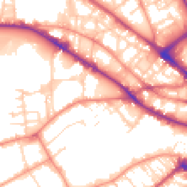 Daytime road noise heatmap for BD7 1HT
