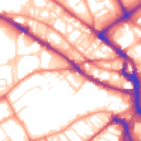 Daytime road noise heatmap for BD7 1HX