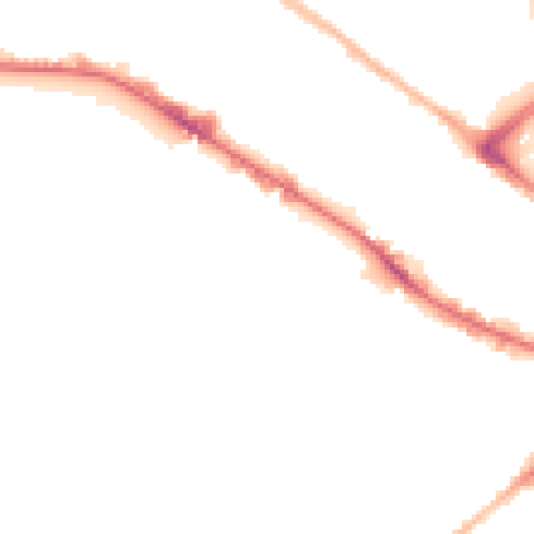 Night-time road noise heatmap for BD7 1JA