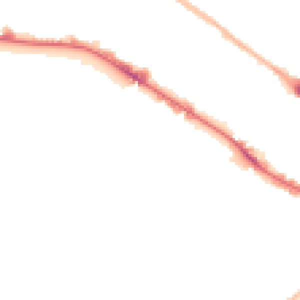 Night-time road noise heatmap for BD7 1JU