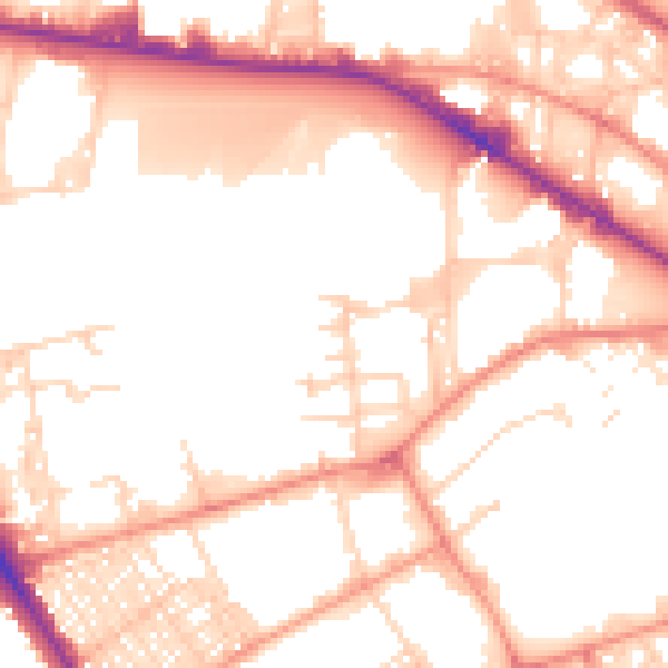 Daytime road noise heatmap for BD7 1LD