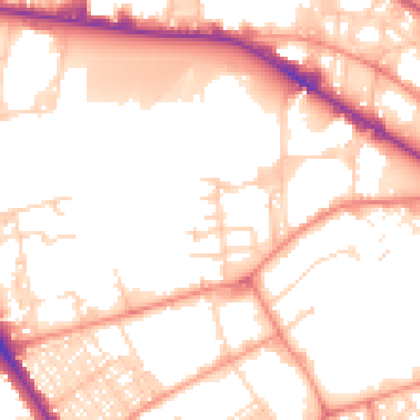 Daytime road noise heatmap for BD7 1LH