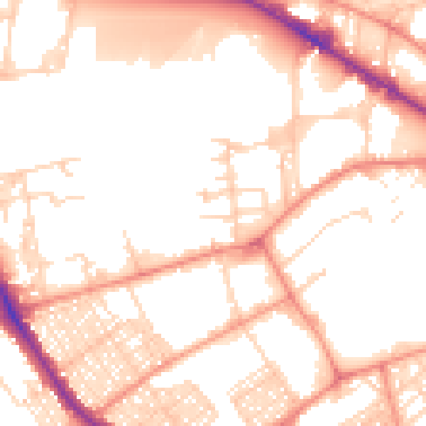 Daytime road noise heatmap for BD7 1LP