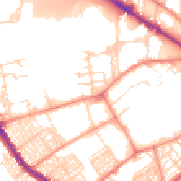 Daytime road noise heatmap for BD7 1LR
