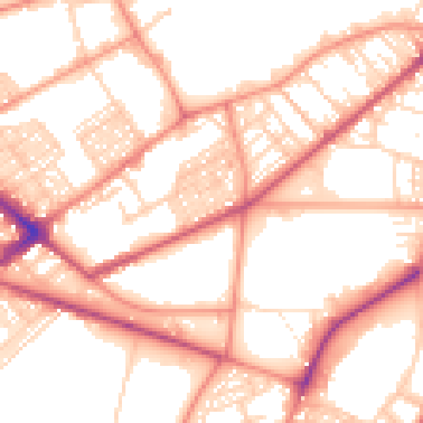 Daytime road noise heatmap for BD7 1QA