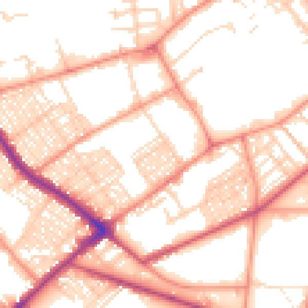 Daytime road noise heatmap for BD7 1QE